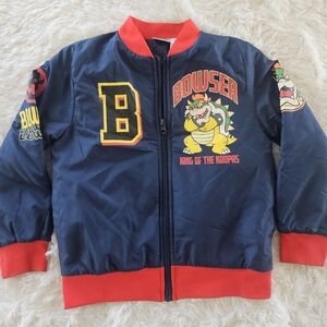 Nintendo Bowser Navy & Red Kids Puffer Jacket